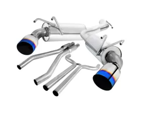 Spec-D T-304 Stainless Steel N1 Style Stainless Steel Dual Catback Exhaust System w/ Burnt Tip Chevrolet Camaro 2010-2015