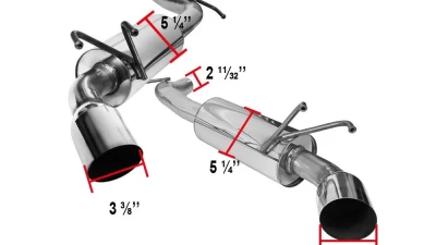 Spec-D Stainless Steel Dual Catback Exhaust System Chevrolet Camaro 2010-2015                                     - MFCAT2-CMR10 - Image 2