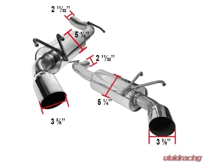 Spec-D T-304 Stainless Steel N1 Style Stainless Steel Dual Catback Exhaust System Chevrolet Camaro 2010-2015 - MFCAT2-CMR10