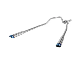 Spec-D T-304 Stainless Steel N1 Style Dual Catback Exhaust System w/ Slanted Burnt Tips Ford F-150 2004-2008