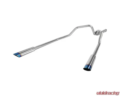 Spec-D T-304 Stainless Steel N1 Style Dual Catback Exhaust System w/ Slanted Burnt Tips Ford F-150 2004-2008 - MFCAT2-F15004-SD