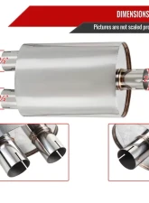 Spec-D T-304 Stainless Steel N1 Style Dual Catback Exhaust System w/ Slanted Burnt Tips Ford F-150 2004-2008                                     - MFCAT2-F15004-SD - Image 2