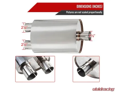 Spec-D T-304 Stainless Steel N1 Style Dual Catback Exhaust System w/ Slanted Burnt Tips Ford F-150 2004-2008 - MFCAT2-F15004-SD