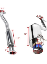 Spec-D T-304 Stainless Steel N1 Style Catback Exhaust System w/ Burnt Tip Lexus IS300 2001-2005                                     - MFCAT2-IS30001T-SD - Image 3