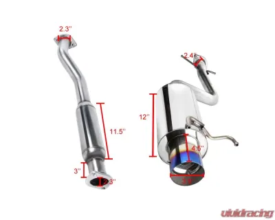 Spec-D T-304 Stainless Steel N1 Style Catback Exhaust System w/ Burnt Tip Lexus IS300 2001-2005 - MFCAT2-IS30001T-SD