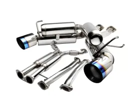 Spec-D T-304 Stainless Steel N1 Style Dual Catback Exhaust System w/ Burnt Tip Nissan 350Z 2003-2009
