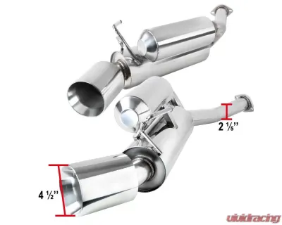 Spec-D T-304 Stainless Steel Dual Catback Exhaust System w/ Rolled Tip Nissan 370Z 2009-2018 - MFCAT3-370Z09-MX