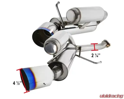 Spec-D Stainless Steel Dual Catback Exhaust System (Burnt Tip) Infiniti G35 2003-2007 - MFCAT3-G35032-SD