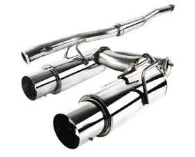 Spec-D T-304 Stainless Steel N1 Style Dual Catback Exhaust System Mitsubishi Lancer Evolution X 2008-2015