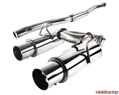 Spec-D T-304 Stainless Steel N1 Style Dual Catback Exhaust System Mitsubishi Lancer Evolution X 2008-2015 - MFCAT3-LAN08
