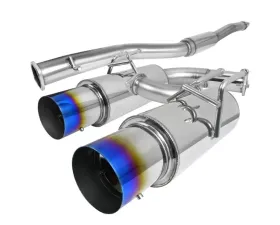 Spec-D T-304 Stainless Steel N1 Style Dual Catback Exhaust System w/ Burnt Tip Mitsubishi Lancer Evolution X 2008-2015