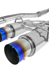 Spec-D T-304 Stainless Steel N1 Style Dual Catback Exhaust System w/ Burnt Tip Mitsubishi Lancer Evolution X 2008-2015                                     - MFCAT3-LAN08T-SD - Image 10