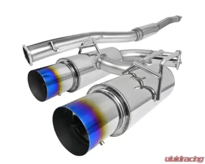 Spec-D T-304 Stainless Steel N1 Style Dual Catback Exhaust System w/ Burnt Tip Mitsubishi Lancer Evolution X 2008-2015 - MFCAT3-LAN08T-SD