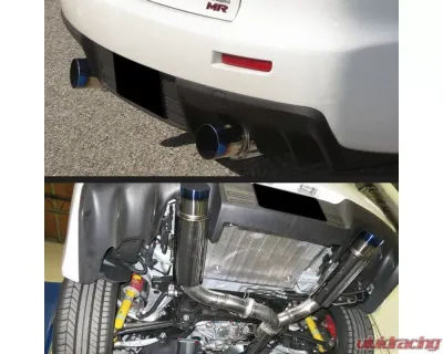 Spec-D T-304 Stainless Steel N1 Style Dual Catback Exhaust System w/ Burnt Tip Mitsubishi Lancer Evolution X 2008-2015 - MFCAT3-LAN08T-SD