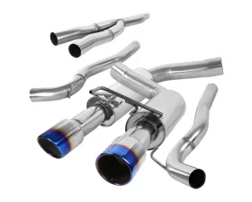 Spec-D T-304 Stainless Steel Dual Catback Exhaust System w/ Burn Tip Ford Mustang 2015-2020