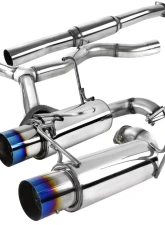Spec-D T-304 Stainless Steel N1 Style Dual Catback Exhaust System w/ Burn Quad Tips Subaru Impreza WRX | STI 2008-2014                                     - MFCAT3-WRX084T-SD - Image 10