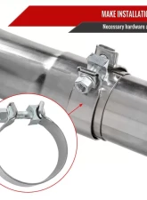 Spec-D T-304 Stainless Steel N1 Style Catback Exhaust System 4" Quad Tip w/ Burn Tip Subaru WRX | STI 2015-2022                                     - MFCAT3-WRX15QT-SD - Image 8