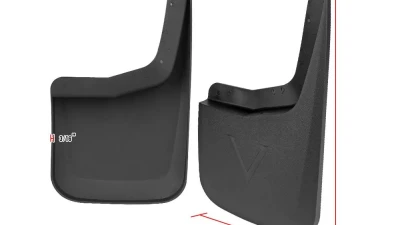 Spec-D Black ABS Front & Rear Mud Flap Splash Guards (Models w/ OEM Wheel Lip Moldings) Ford F-150 2015-2018                                     - MUD-F15015B-MP - Image 3