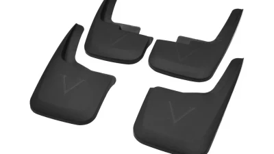 Spec-D Black ABS Front & Rear Mud Flap Splash Guards (Models w/ OEM Wheel Lip Moldings) Ford F-150 2015-2018                                     - MUD-F15015B-MP - Image 4