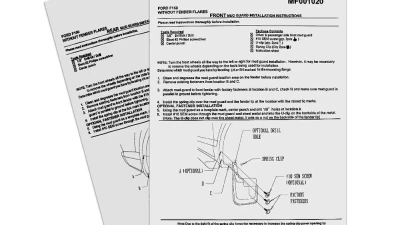 Spec-D Black ABS Front & Rear Mud Flap Splash Guards (Models w/ OEM Wheel Lip Moldings) Ford F-150 2015-2018                                     - MUD-F15015B-MP - Image 8