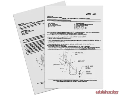 Spec-D Black ABS Front & Rear Mud Flap Splash Guards (Models w/ OEM Wheel Lip Moldings) Ford F-150 2015-2018 - MUD-F15015B-MP