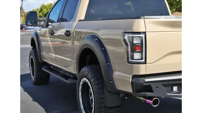 Spec-D Black ABS Front & Rear Mud Flap Splash Guards (Models w/ OEM Wheel Lip Moldings) Ford F-150 2015-2018                                     - MUD-F15015B-MP - Image 9