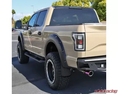 Spec-D Black ABS Front & Rear Mud Flap Splash Guards (Models w/ OEM Wheel Lip Moldings) Ford F-150 2015-2018 - MUD-F15015B-MP