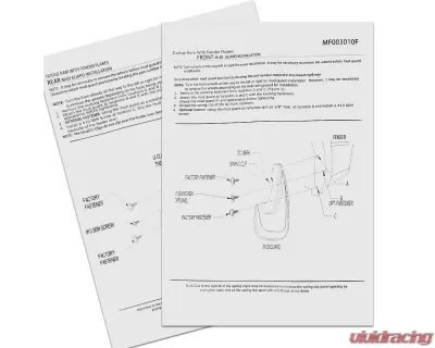 Spec-D Black ABS Front & Rear Mud Flap Splash Guards (Models w/ OEM Wheel Lip Moldings) Dodge Ram 2009-2021 - MUD-RAM09B-MP