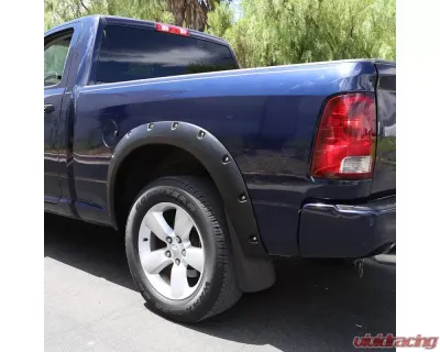 Spec-D Black ABS Front & Rear Mud Flap Splash Guards (Models w/ OEM Wheel Lip Moldings) Dodge Ram 2009-2021 - MUD-RAM09B-MP