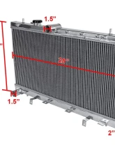 Spec-D 2-Row Aluminum Performance Radiator Subaru WRX | STI 2002-2007                                     - RAD-WRX02 - Image 2