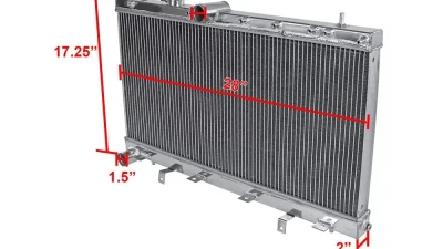 Spec-D Aluminum 2-Row Performance Radiator  Subaru Impreza WRX | STi 2002-2007                                     - RAD-WRX02 - Image 2
