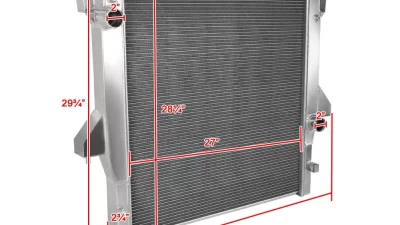 Spec-D Aluminum 2-Row Performance Radiator Dodge Ram 2003-2009                                     - RAD2-RAM3503 - Image 3