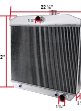 Spec-D 3-Row Aluminum Performance Radiator Chevrolet Bel Air | Nomad 1955-1957                                     - RAD3-CSB55 - Image 2