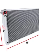 Spec-D 3-Row Aluminum Performance Radiator Chevrolet | Cadillac | Buick 1966-1991                                     - RAD3-MBU68 - Image 2