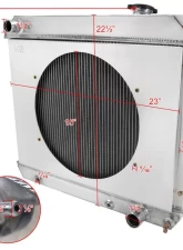 Spec-D 3-Row Radiator w/ Fan Shroud Chevrolet | GMC| Oldsmobile | Pontiac 1961-1966                                     - RAD3F-C1063V8 - Image 2