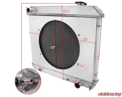 Spec-D 3-Row Radiator w/ Fan Shroud Chevrolet | GMC| Oldsmobile | Pontiac 1961-1966 - RAD3F-C1063V8