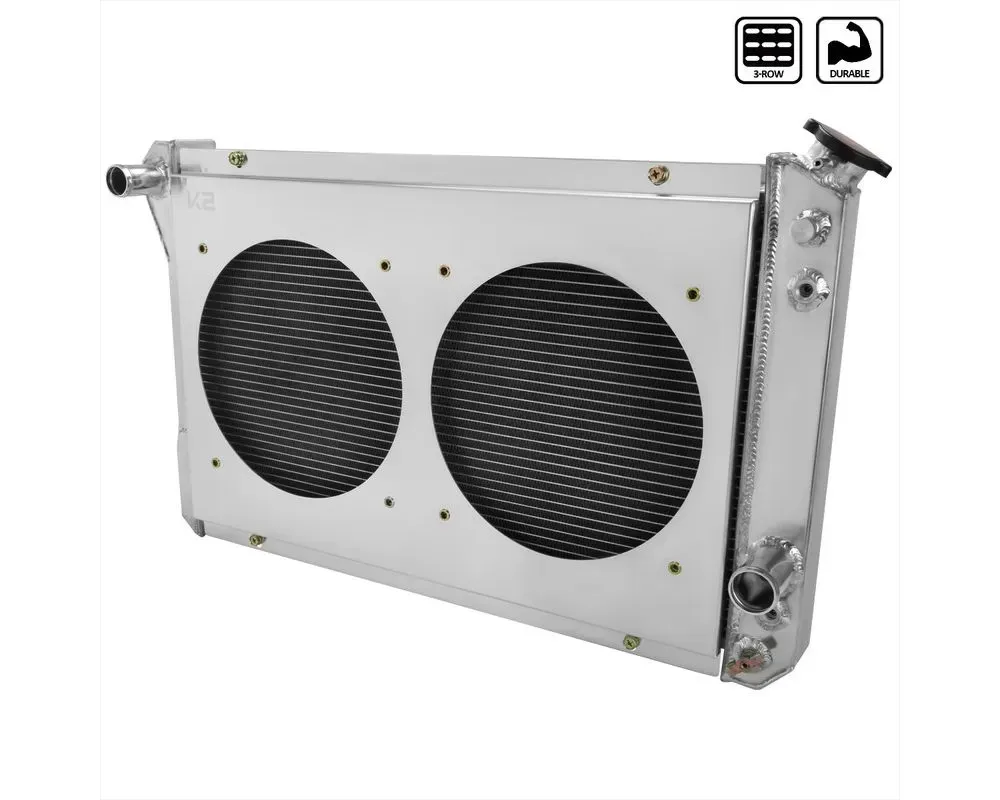 Spec-D 3-Row Radiator w/ Dual Fan Shroud Chevrolet | Pontiac 1982-1992 - RAD3F-CMR82V8