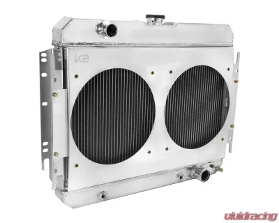 Spec-D 3-Row Radiator w/ Dual Fan Shroud  Chevrolet 1963-1968 - RAD3F-IPA63V8