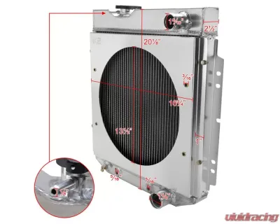 Spec-D 3-Row Radiator w/ Fan Shroud Design Ford | Mercury 1960-1966 - RAD3F-MST64V8