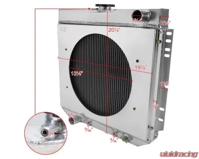 Spec-D 3-Row Radiator w/ Fan Shroud Design Ford | Mercury 1963-1977 - RAD3F-MST67D20