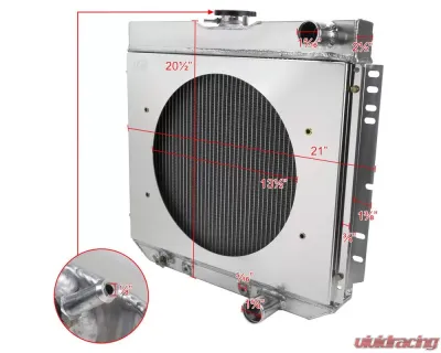 Spec-D 3-Row Radiator w/ Fan Shroud Design Ford | Mercury 1963-1970 - RAD3F-MST67P20