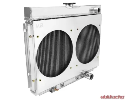 Spec-D 3-Row Radiator w/ Dual Fan Shroud Design Ford | Mercury 1967-1970 - RAD3F-MST67P24