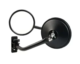 Spec-D Black Stainless Steel Quick Release Round Side Mirrors Jeep Wrangler 1997-2018