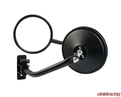 Spec-D Black Stainless Steel Quick Release Round Side Mirrors Jeep Wrangler 1997-2018 - RMQ-WRG07BK-A-FY