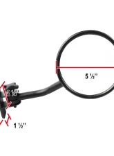 Spec-D Black Stainless Steel Quick Release Round Side Mirrors Jeep Wrangler 1997-2018                                     - RMQ-WRG07BK-A-FY - Image 2