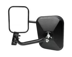Spec-D Black Stainless Steel Quick Release Square Side Mirrors Jeep Wrangler 1997-2018