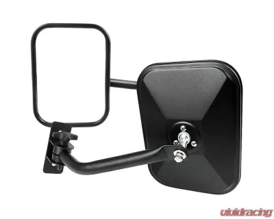 Spec-D Black Stainless Steel Quick Release Square Side Mirrors Jeep Wrangler 1997-2018 - RMQ-WRG07BK-FY