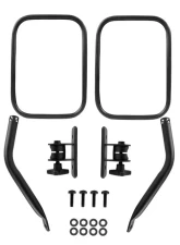 Spec-D Black Stainless Steel Quick Release Square Side Mirrors Jeep Wrangler 1997-2018                                     - RMQ-WRG07BK-FY - Image 8