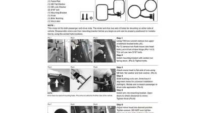 Spec-D Quick Release Black Stainless Steel Square Side Mirrors Jeep Wrangler 1997-2018                                     - RMQ-WRG07BK-FY - Image 9