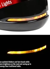 Spec-D Glossy Black Side Mirror w/ LED Turn Signal Light - Driver Side Honda Accord 2013-2017                                     - RMV-ACD14HP7-B-MP-L - Image 2